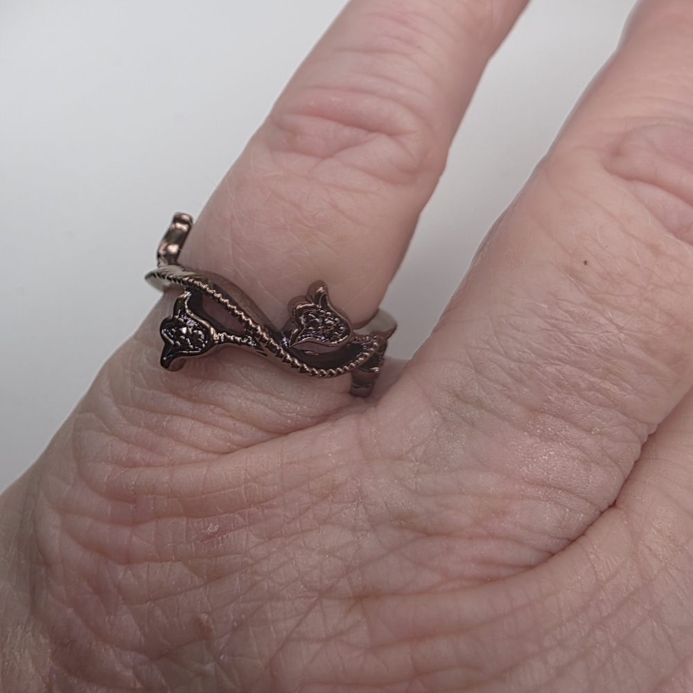 Copper Leaf Design Ring (1177)